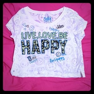 Justice Girls Crop Tee. Size 10